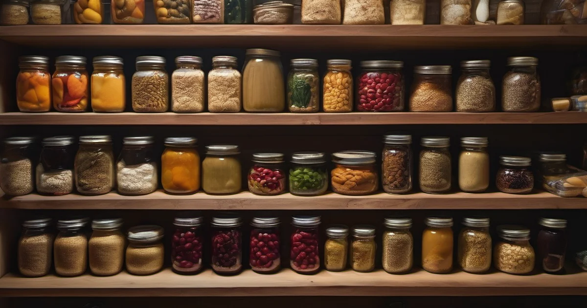 Despensa con conservas y alimentos estables para conservar comida sin nevera durante un apagón