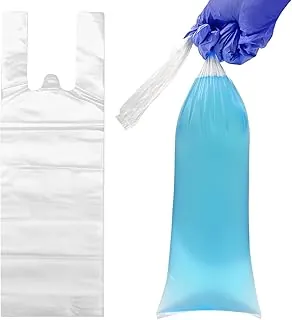 100 bolsas desechables de polietileno, bolsas de limpieza multiusos para el hogar, viajes y campamento, 7.6 x 23.7 pulgadas, bolsa de urinario portátil de emergencia de 50.7 fl oz, bolsa de vómito y bolsa de basura, pacientes, niños