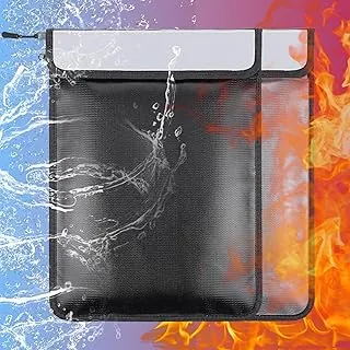 2 bolsas de documentos ignífugas mejoradas de 5200 °F, bolsa resistente al fuego y al agua con cremallera para documentos, bolsa de dinero impermeable ignífuga de 15 x 11 pulgadas para organizador