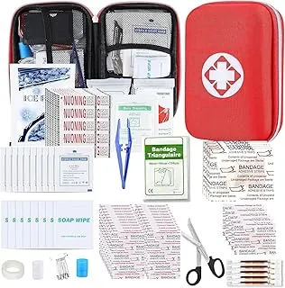 276 PIEZAS Kit de Primeros Auxilios para Hogar, Auto, Camping, Senderismo, Suministros de Emergencia, Bolsa Compacta y Linda para la Escuela, al Aire Libre, Esenciales Básicos para Exteriores, Kit de