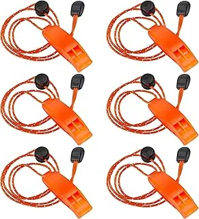 6 silbatos de supervivencia de emergencia, silbatos de seguridad marina con cordón reflectante ajustable, silbatos flotantes súper fuertes para emergencia