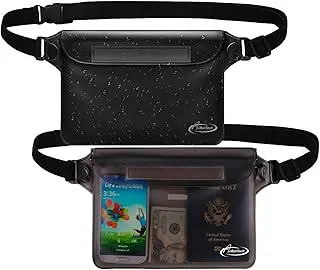 AiRunTech Bolsa impermeable con correa para la cintura (paquete de 2) | Accesorios de playa, la mejor manera de mantener tu teléfono y objetos de valor seguros y secos, perfecto para navegar, natación, esnórquel, kayak, playa, piscina, parque acuático