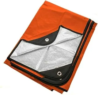 Arcturus Lona aislada, manta de supervivencia térmica reutilizable y resistente, 60 x 82 pulgadas, refleja el 90% del calor corporal, impermeable, resistente al viento, diseño de 3 capas, ojales