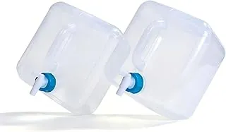 ASEVAT 2 cubos de almacenamiento de agua de 2.6 galones, contenedor de agua plegable sin BPA con espiga, jarra de agua portátil segura para alimentos, para campamento, senderismo, mochilero y kits de