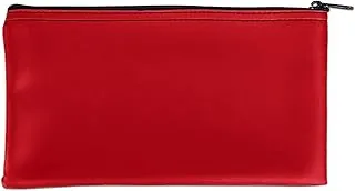 BankSupplies Bolsa de depósito reutilizable 11W x 6H Vinilo rojo con cremallera