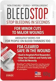 BleedStop™ Polvo de primeros auxilios para coagulación de la sangre, kit de trauma, pacientes con anticoagulantes, seguridad en camping y equipo de supervivencia para heridas de sangrado moderado a