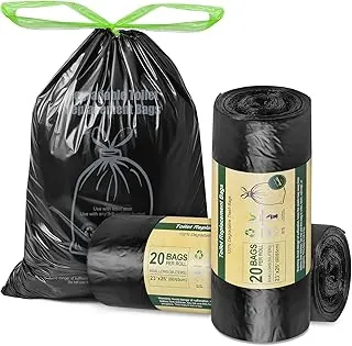 BLIKA Camping Toilet Bags Eco Absorbent Gel Set, Drawstring Portable Toilet Bags with Gel, 8 Gallon (30L) Heavy Duty 1.97 Mil, Toilet Replacement Bag with Toilet Powder for Camping Outdoor Hiking