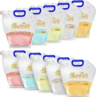 Bolsa de agua plegable de alta calidad, sin fugas, congelable, sin olor, plegable plana, sin BPA, botella de almacenamiento de plástico transparente de grado alimenticio para deportes al aire