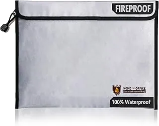 Bolsa de documentos ignífuga (2000℉), organizador de almacenamiento de archivos de apertura horizontal, soporte para documentos resistente al agua de 15 x 11 pulgadas con cremallera para
