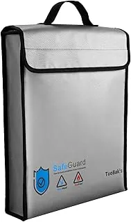 Bolsa de Documentos Ignífuga e Impermeable TuoBak's con Cremallera, Bolsa de Documentos Ignífuga Mejorada con Aislamiento Térmico de 15.8"x 12.6"×2.5" para Organizador de Almacenamiento de Documentos