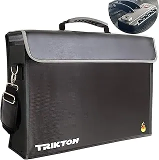 Bolsa de documentos ignífuga e impermeable XXL 17.5x13x5 pulgadas con cerradura TSA, diseño de alta visibilidad, bolsa flexible ignífuga para archivos A3 y tamaño legal, desarrollada por ingenieros y