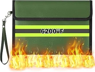 Bolsa de documentos impermeable ignífuga – Bolsa de dinero resistente al agua de 6200 °F a prueba de fuego, 9 capas de almacenamiento con aislamiento térmico con cremallera y cerradura, bolsa