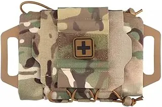 Bolsa de primeros auxilios Molle IFAK Aekvinks, kit de dos piezas con sistema de enrollado y soporte médico para suministros