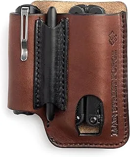 Bolsa EDC de cuero fabricada en Estados Unidos | Funda multiherramienta de cuero para hombres | Clip para cinturón/organizador de bolsillo para Leatherman, Gerber y SOG Multitools | Cuchillo