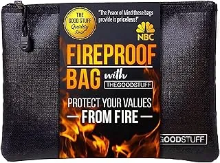 Bolsa ignífuga para dinero en efectivo (10 pulgadas x 13 pulgadas) – Portadocumentos impermeable con cremallera, protege papeles importantes, pasaportes y objetos de valor del fuego y del agua