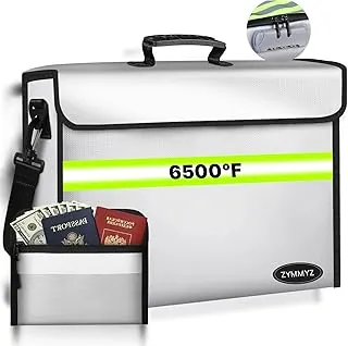 Bolsa organizadora de archivos con capas de carpetas extraíbles/cartera, organizador de documentos ignífugos de 6500 °F con cerradura y tira reflectante, caja de almacenamiento segura portátil para el