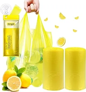 Bolsas grandes de eliminación de pañales para adultos (18 x 23 pulgadas), 96 unidades, aroma a limón, eliminación de desechos para ancianos, bolsas de basura para pañales para bebés, productos sanitarios y eliminación de desechos de mascotas, color amarillo
