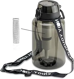 Botella con filtro de agua de 40 onzas con filtración de 3 etapas, ideal para supervivencia, campamento, senderismo, mochileros y emergencias, botella de agua filtrada portátil y reutilizable
