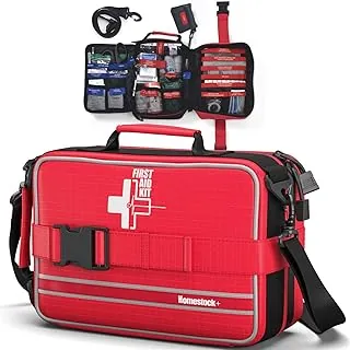 Botiquines de primeros auxilios completos, kit de primeros auxilios y trauma con compartimentos etiquetados para coches, hogar, oficina, senderismo, acampada, viajes y ciclismo - 324 piezas