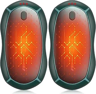 Calentadores de manos recargables, calentadores de manos eléctricos, paquete de 2 con chips inteligentes, calor duradero y seguro, calentador de bolsillo portátil, regalos para Navidad, golf, campismo