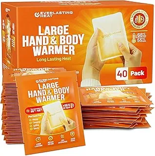 Calentadores de manos y calentadores de cuerpo XL, 40 pares, hasta 18 horas de calor y manos calientes de larga duración, fácil activación de aire para manos, cuerpo y pies, aprobado por la TSA