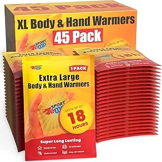 Calentadores grandes de manos y cuerpo, hasta 18 horas de calor, súper duraderos, fáciles, totalmente naturales, activados por aire, para cuerpo, manos y dedos de los pies, calentador de manos