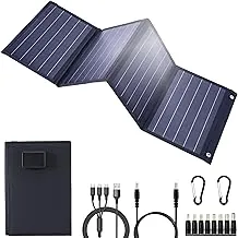 Cargador de panel solar plegable de 40 W, 25% de alta eficiencia portátil tipo N, carga rápida USB-C/USB-A/DC12V MPPT, cargador solar ligero impermeable IP67 para viajes al aire libre de emergencia