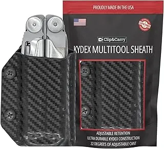 Clip & Carry Kydex - Funda multiherramienta para cuero Wave & Wave + Plus, fabricada en Estados Unidos, funda para múltiples herramientas, funda para cinturón, funda de bolsillo, multiherramienta no