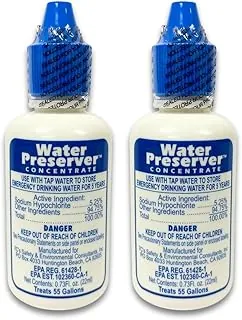 Conservante de agua para tanque de agua de 55 galones - Purifica agua para beber durante 5 años - Ideal para almacenamiento de agua de emergencia o recolección de lluvia - Kit de supervivencia