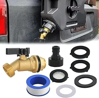 Contenedor de agua de latón Kit de espita de barril de lluvia con grifo de filtro, para contenedor de agua ROTOPAX, sin salpicaduras y ahorra agua
