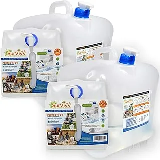 Contenedor de agua plegable con espiga, sin BPA, apto para alimentos, contenedor de almacenamiento de agua para campamento, para senderismo, huracán y kit de supervivencia de emergencia,