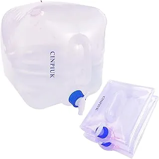 Contenedor de agua plegable de 5 galones con espiga, jarra de agua para camping, cubo de almacenamiento de agua al aire libre, agua portátil para senderismo, pesca, emergencia, 2 unidades
