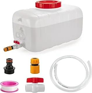 Contenedor de almacenamiento de agua para campamento, tanque de agua de 6.6 galones con grifo, almacenamiento portátil de agua de primeros auxilios para senderismo al aire libre, RV, recorrido de