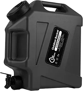 COOZMENT Contenedores de agua de 3.2 galones/5 galones con grifo, jarra de agua sin BPA, tanque de agua verde militar, contenedores de almacenamiento de agua multifuncionales para acampar al aire