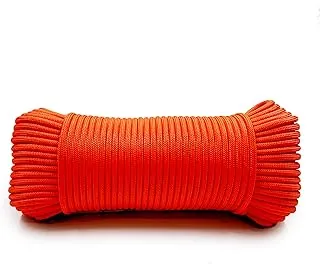 Cuerda de paracaídas tipo III de alta resistencia para campamento, supervivencia, reparación de equipos y bricolaje (naranja, 98 pies)