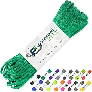 Cuerda Paracord Planet de 100 pies, 550 libras para paracaídas tipo III, 7 hilos, los 40 colores más populares