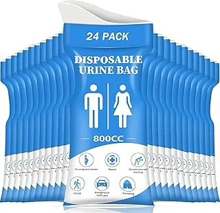 DIBBATU Bolsa de orina desechable, 12/24 bolsas de orina para viajes para mujeres/hombres, bolsa de urinario portátil de emergencia de 27.1 fl oz y bolsas de vómito, bolsa de orinal unisex para