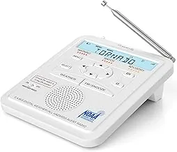 DreamSky Weather Radio NOAA Emergency Alert with FM Radio - S.A.M.E. Localized County Code Programming, 80+ Emergency Alerts, 3 Alert Tones, Plug in Radios for Home with Battery Backup, Alarm Clock