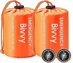 Esky Emergency Sleeping Bag, Survival Bag Portable Thermal Bivy Sack, Waterproof Lightweight Emergency Blanket Survival Gear with Compass for Camping Hiking Outdoor Adventure