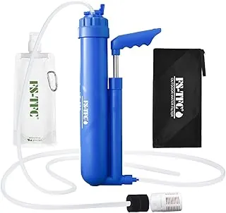 Filtro de agua portátil de 6 etapas 0.01 micrones UF y CTO que mejora los sabores Purificador de agua Equipo de supervivencia 1.5L/Min flujo rápido para senderismo, camping, viajes y