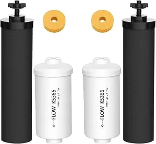 Filtros de agua por gravedad para repuesto de filtro de agua Berkey, repuesto para filtro negro BB9-2® y para filtros de fluoruro PF-2® Paquetes combinados, compatible con el sistema de filtro