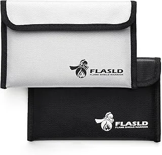 FLASLD Bolsas de dinero ignífugas, bolsa de billetera ignífuga, bolsa pequeña segura para efectivo, objetos de valor y pasaporte, con revestimiento de silicona y cierre de cremallera (paquete de 2
