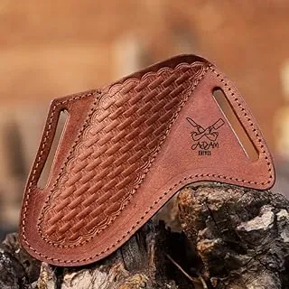 Funda de cuchillo de cuero para cinturón, funda inclinada para panqueques, funda de cuero dentado, hermosa cubierta de cuchillo cortador de toro de vaquero 100% auténtica