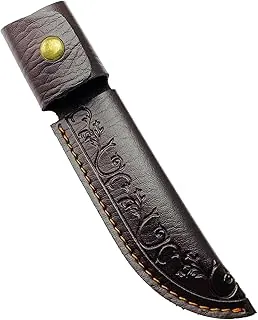 Funda de cuero para cuchillo de hoja fija, funda para cuchillo de caza con lazo para cinturón y cierre a presión, bolsa de herramientas EDC para acampar al aire libre, apto para decoración de