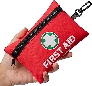 General Medi Mini kit de primeros auxilios, kit de primeros auxilios pequeño de 110 piezas, incluye manta de papel de aluminio, tijeras para viajes, hogar, oficina, vehículo, campamento, lugar de
