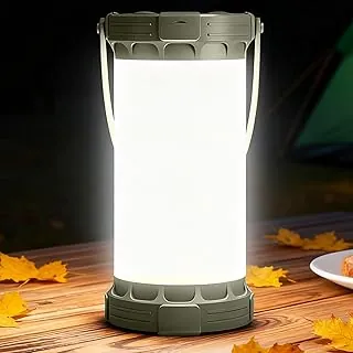 Glocusent linterna de camping ultra brillante de 135 LED, hasta 200H, luces de camping de 5000mAh con 3 colores y 5 niveles de brillo, SOS, 1500LM máximo, linterna recargable para cortes de energía
