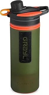 GRAYL GeoPress Botella Purificadora de Agua de 24 oz - Filtro para Senderismo, Camping, Supervivencia, Viajes (Verde Oasis)