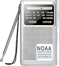 Greadio Radio NOAA de Clima, Radio Transmisora Portátil AM/FM Operada con Pilas con la Mejor Recepción, Conector de Auriculares Estéreo, Alimentada por 2 Pilas AA para Emergencia, Huracán, Correr