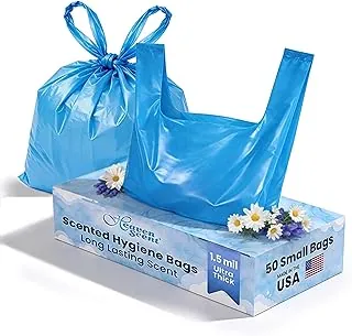 Heaven Scent Bolsas de higiene de 1.5 mil, ultra gruesas, eliminación de desechos discretos | Fabricado en los Estados Unidos | Bolsas de basura perfumadas de polvo suave para bebés para calzoncillos