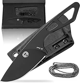Holtzman's Gorilla Survival Snakebite Cuchillo utilitario de hoja fija con funda D2 y clip para cinturón, ideal para EDC, camping, senderismo y uso al aire libre